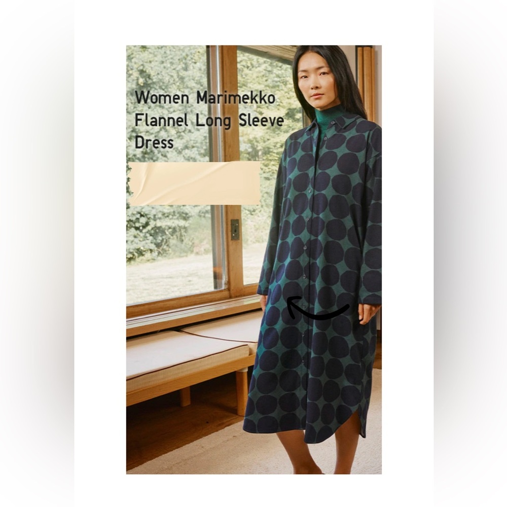 Marimekko x Uniqlo Limited Edition Flannel Long Sleeve
Polka Dot Dress, Small